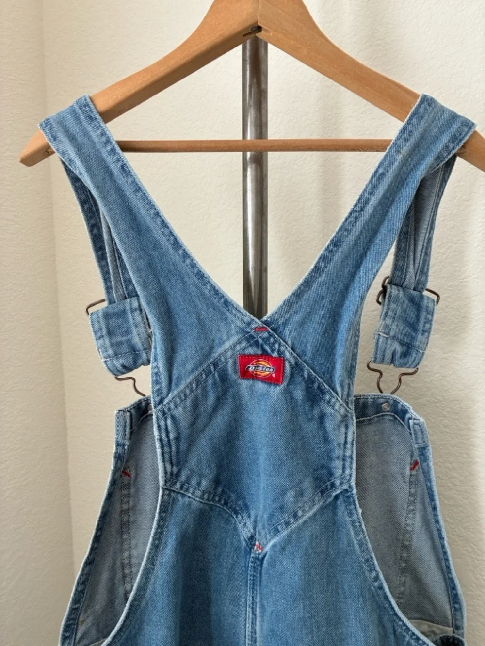Vintage Dickies 30x30 denim blue overalls distressed destroyed well worn cotton